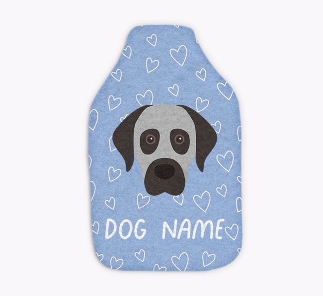 Heart Pattern: Personalised {breedFullName} Hot Water Bottle